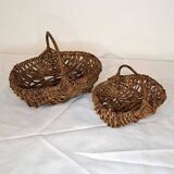 Duo of small rustic rattan baskets – Natural spirit & country decor