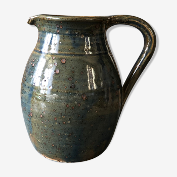 Ceramic pitcher enamelled chamaré in blue