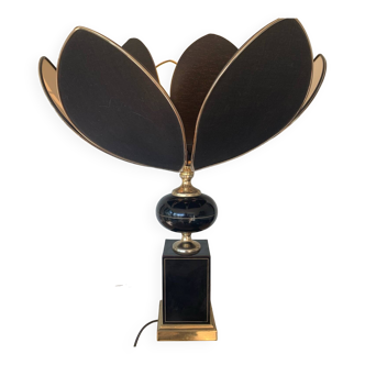 ▪️The Dolphin Lamp Jennings Lotus Lampshade Hollywood Rengency