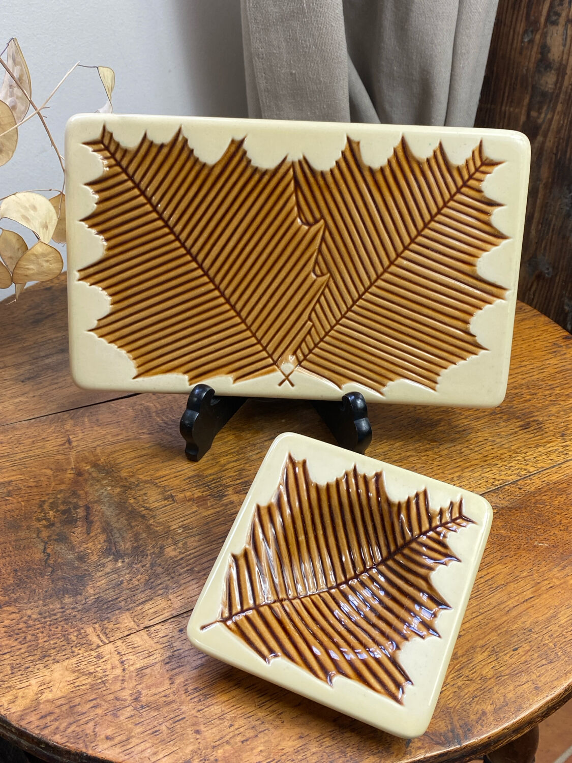 Verceram ceramic tray and butter dish