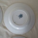 6 Flat plates MARIE lOUISE 353112 PLATES mill wolves faience blue