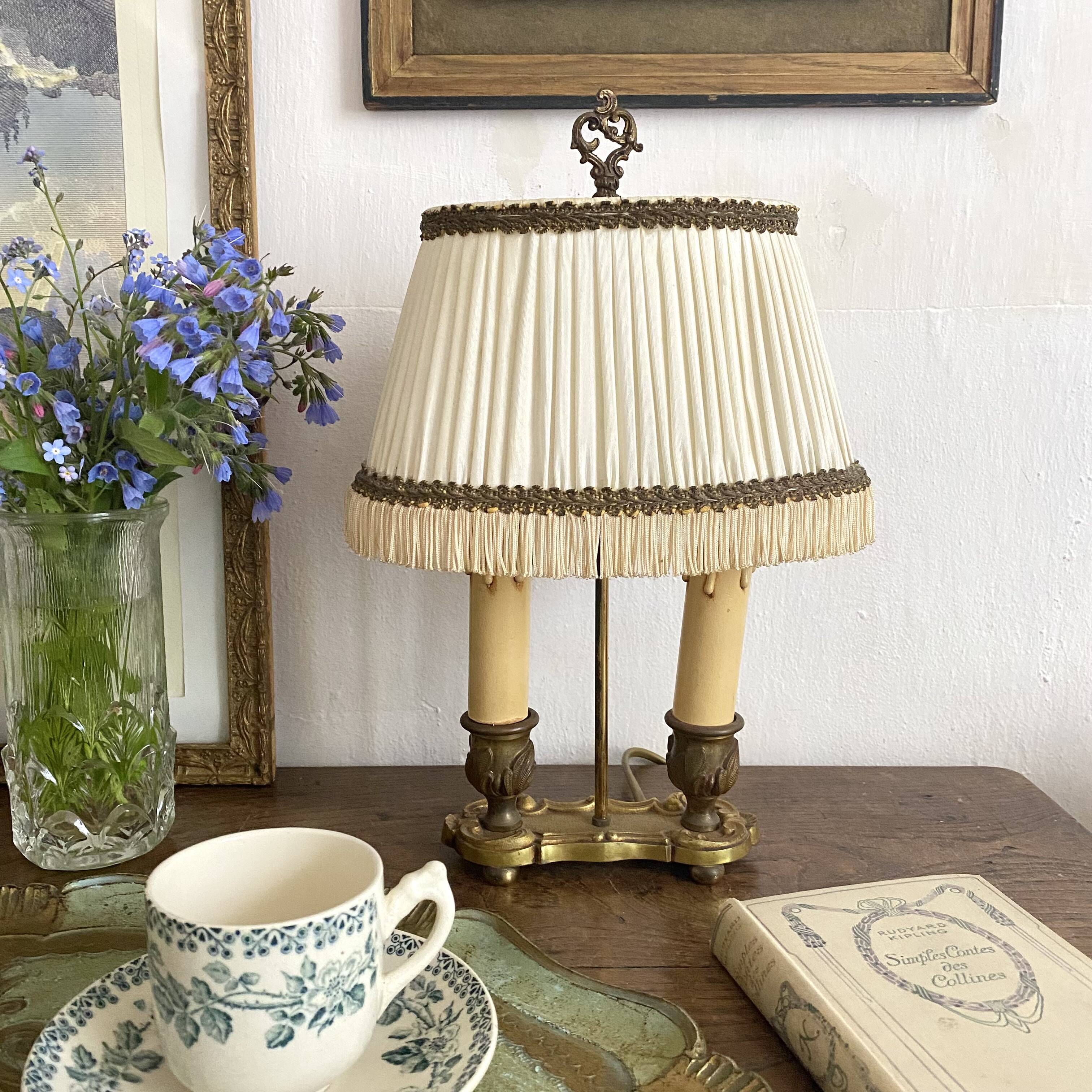 2-light brass hot water bottle lamp