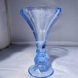 Pair of Jamestown blue Virginia candlesticks or vases by Fostori