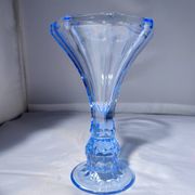 Pair of Jamestown blue Virginia candlesticks or vases by Fostori