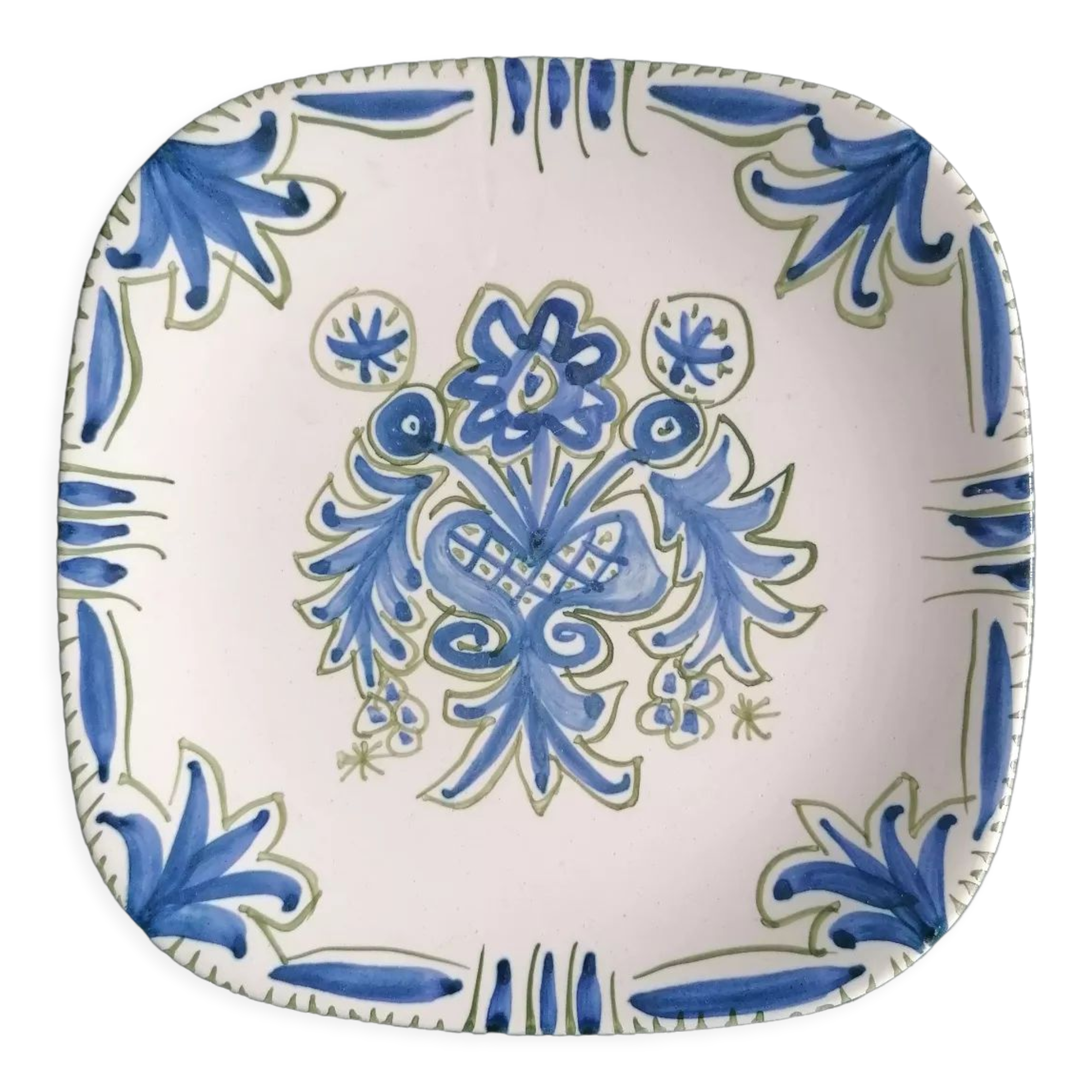 Plate Atelier du Steïr, earthenware of Quimper