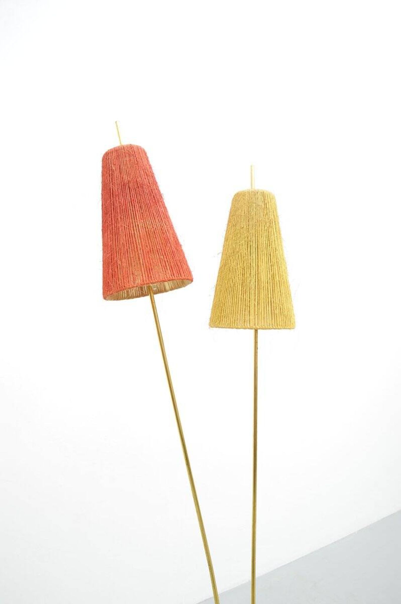 Floor lamp with brass base, 1950s