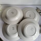 4 Deep Plates in earthenware Moulin des Loups & Hamage model Lucien