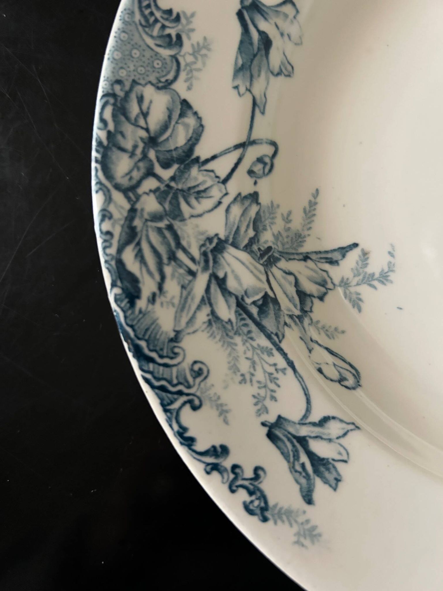 13 deep plates Terre de fer Cyclamens Louis Graves