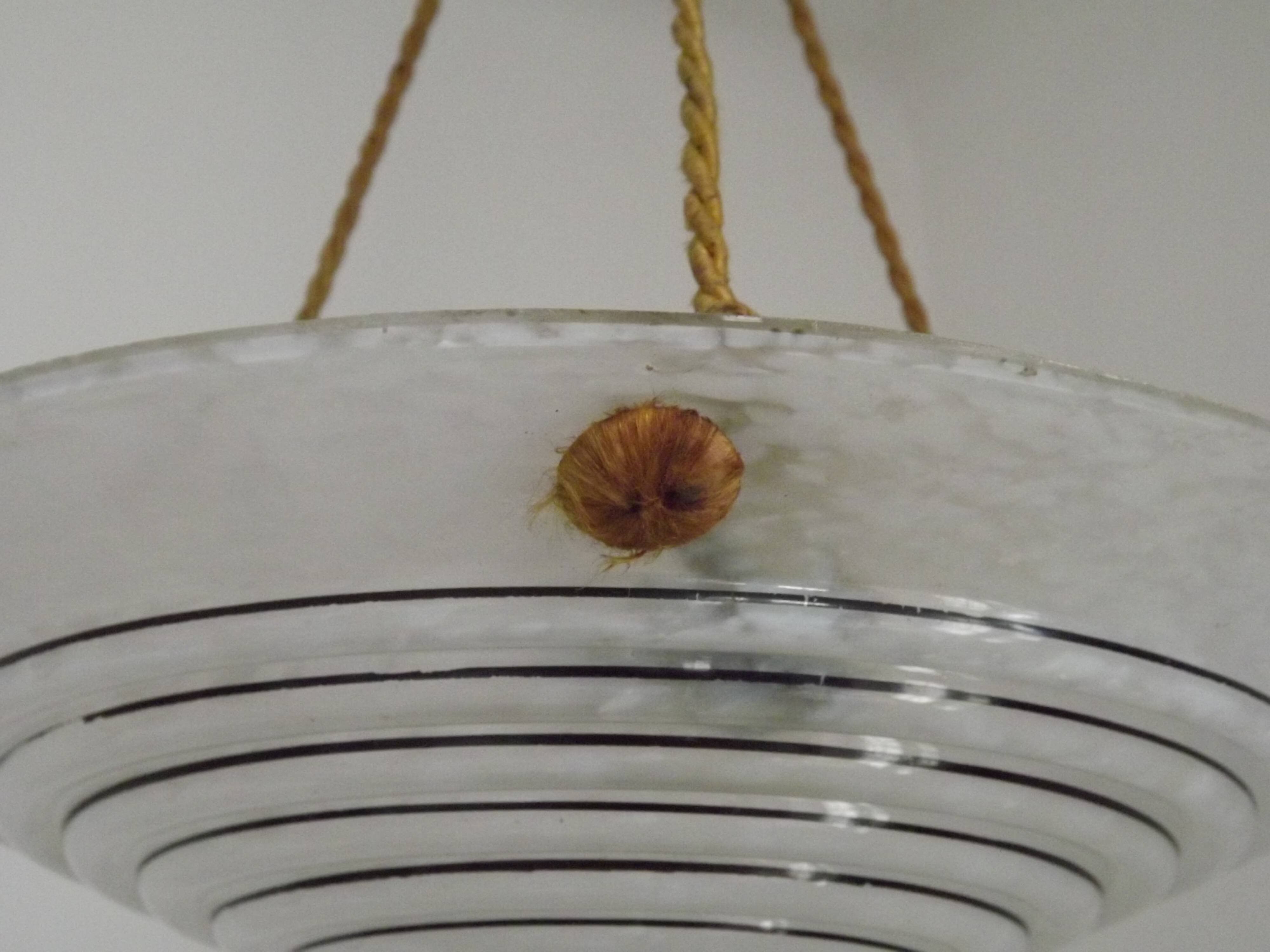 French Vintage Art Deco Style Hanging Ceiling Light – Clichy Glass Shade