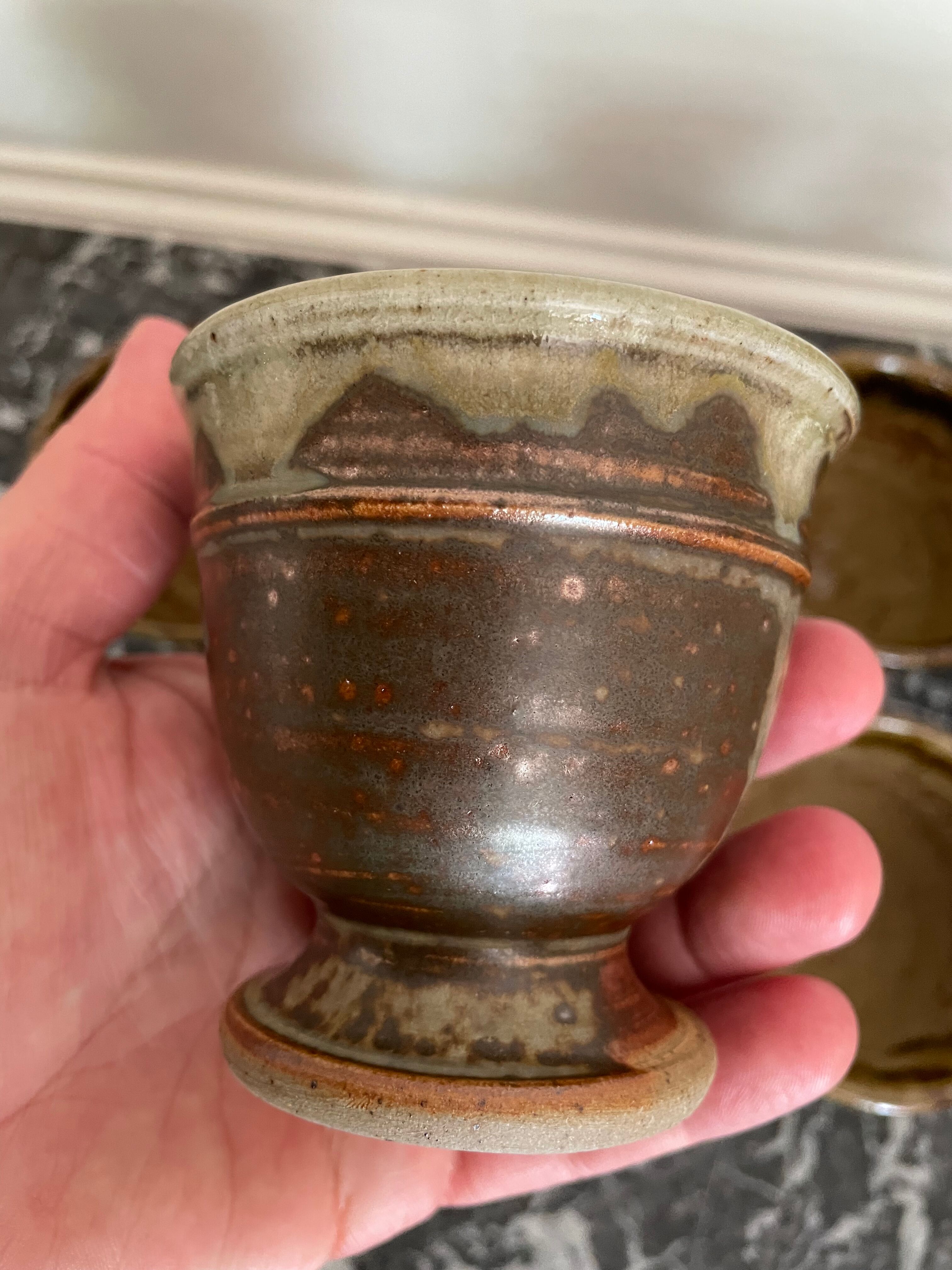 Pyrite stoneware coffee cups La Borne