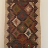 2.5 x10 ft - jute/wool kilim runner,handmade,area,home decor,bed side,indian traditional rug/carpet.
