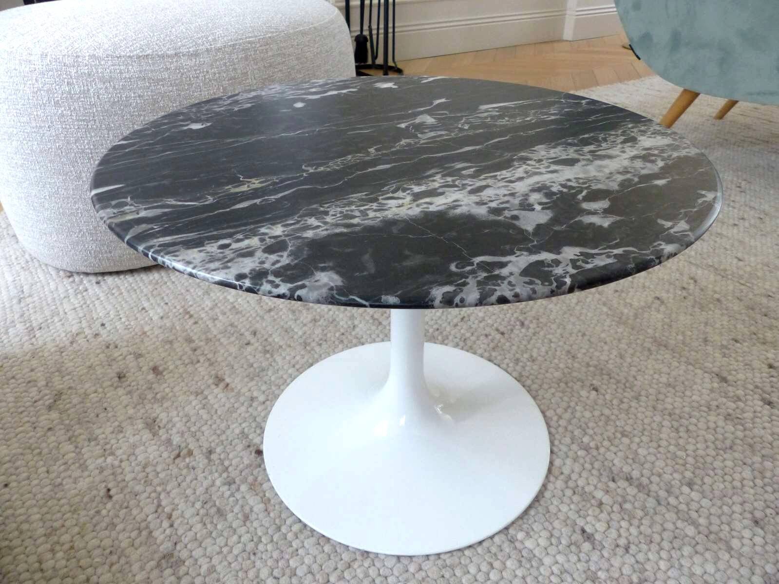 Saarinen Gueridon Side Table Portoro Marble Silver Knoll Eero Saarinen