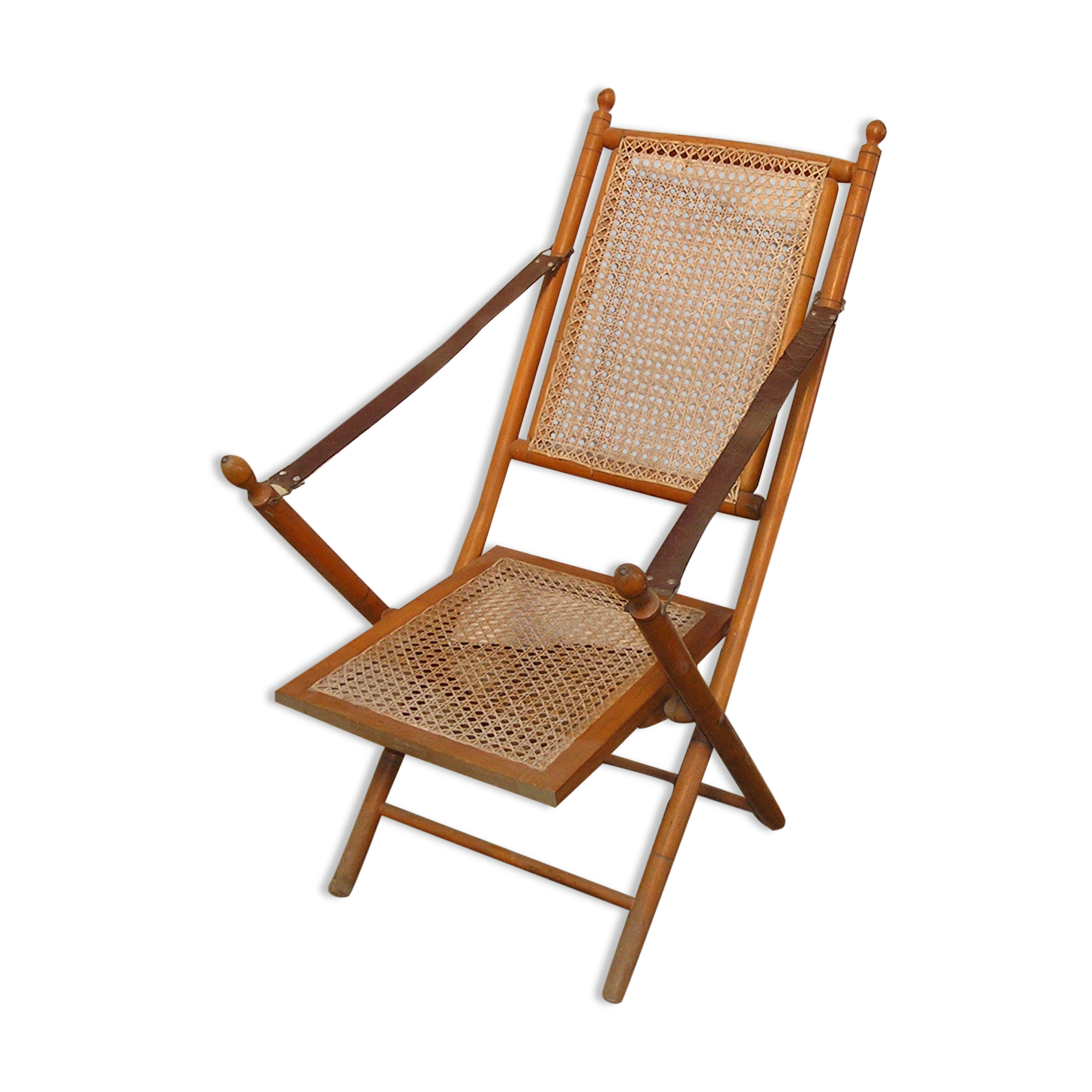 Folding cane armchair early XX