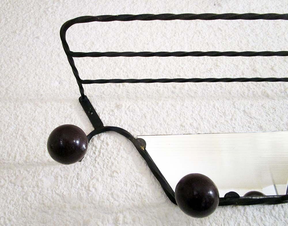 Wrought iron wall rack