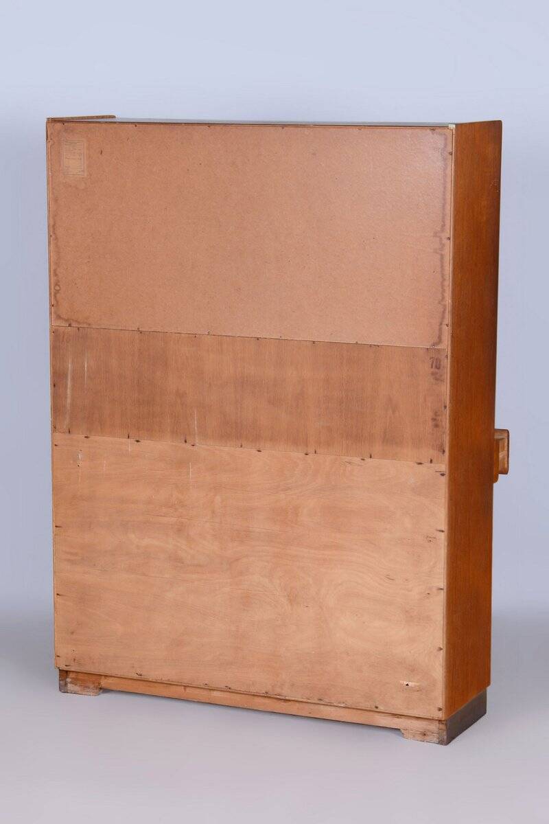 Art Deco Display Cabinet in Oak and Glass, Czech, 1940s