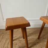 Elm stools by Pierre Chapo