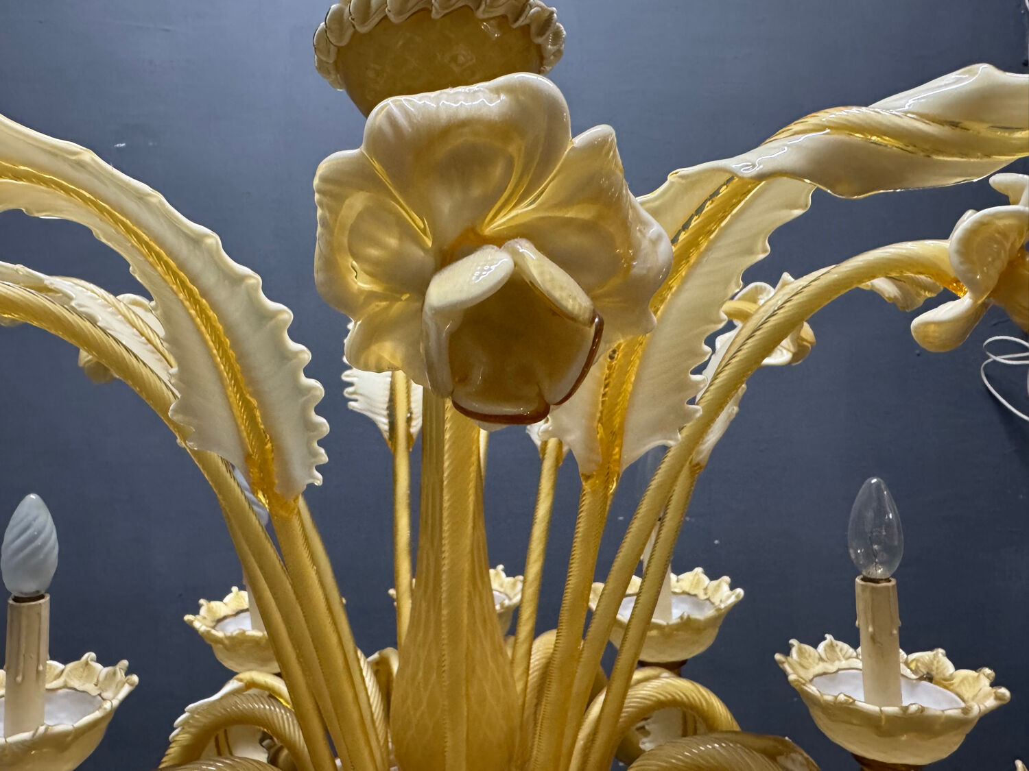 Large Venetian Murano Glass Chandelier 10 Lights 1950’s