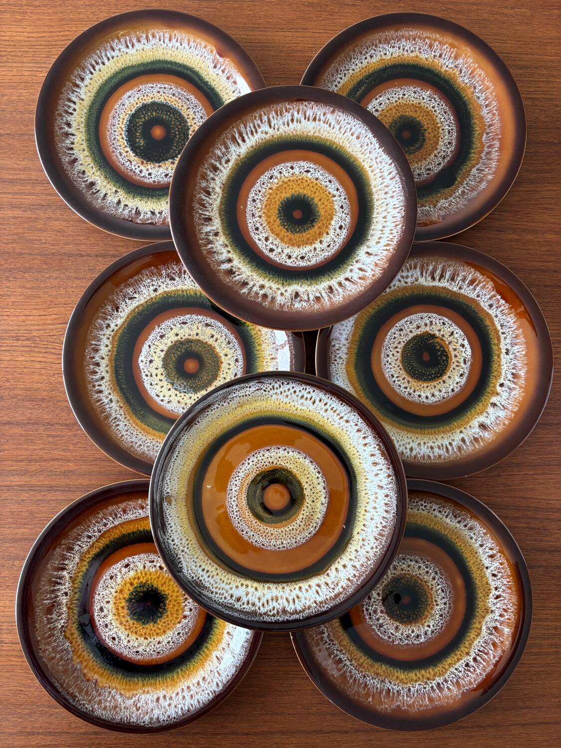 Set of 8 Vintage Sarreguemines Plates, Hawaii Model, 1970 – Ceramic