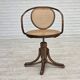 1950s, swivel armchair, bent wood, furniture mesh.