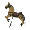 Wooden horse with period ironwork support
