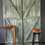 Pair of patinated shutters