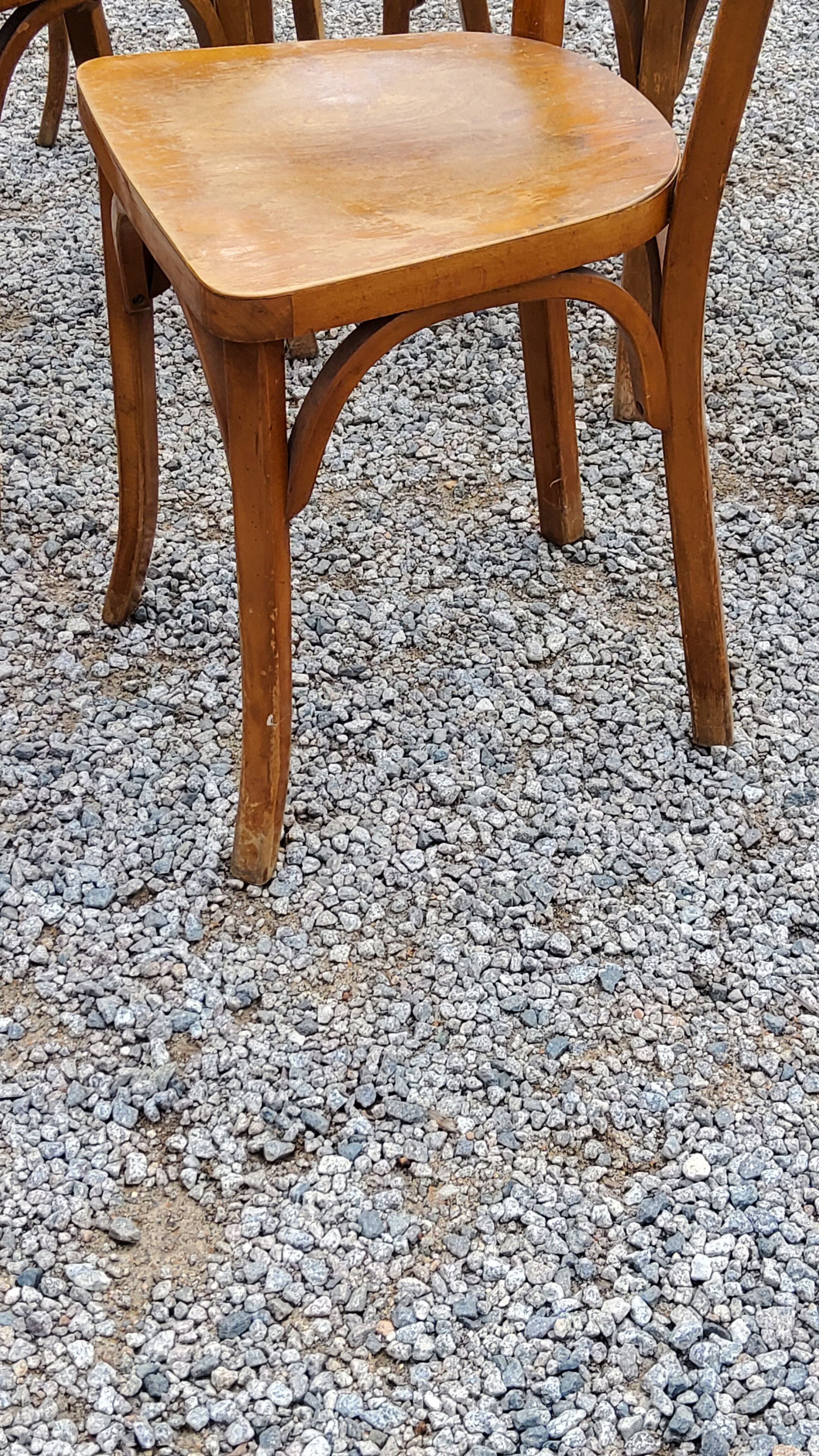 Set of 6 Baumann bistro chairs from the 50s stamp with iron