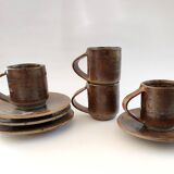 Set of 4 Puisaye stoneware coffee cups