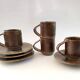 Lot de 4 tasses à café en grès de Puisaye