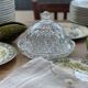 Plat et cloche en cristal
