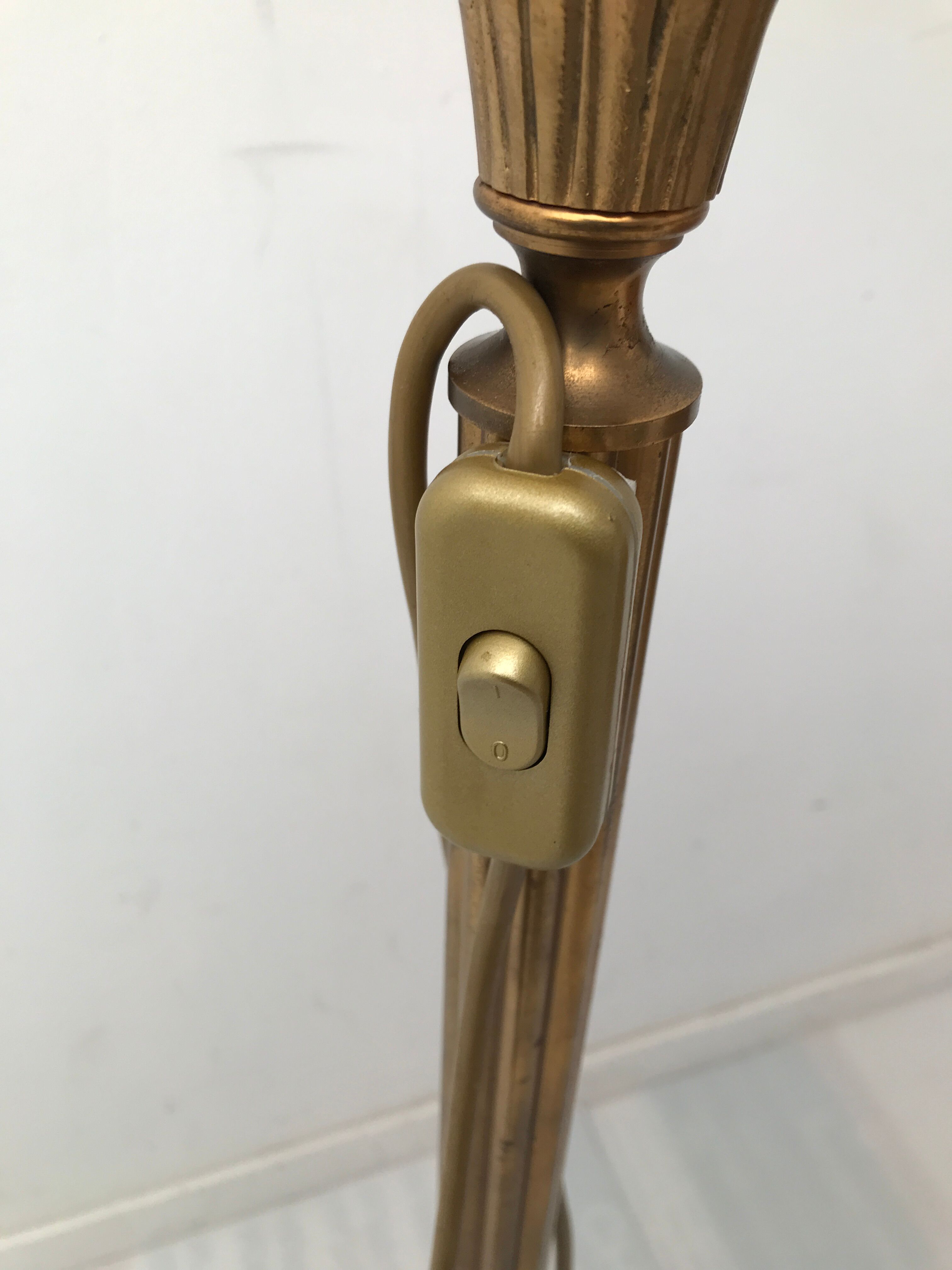 Vintage Louis XV style bronze tripod lamp