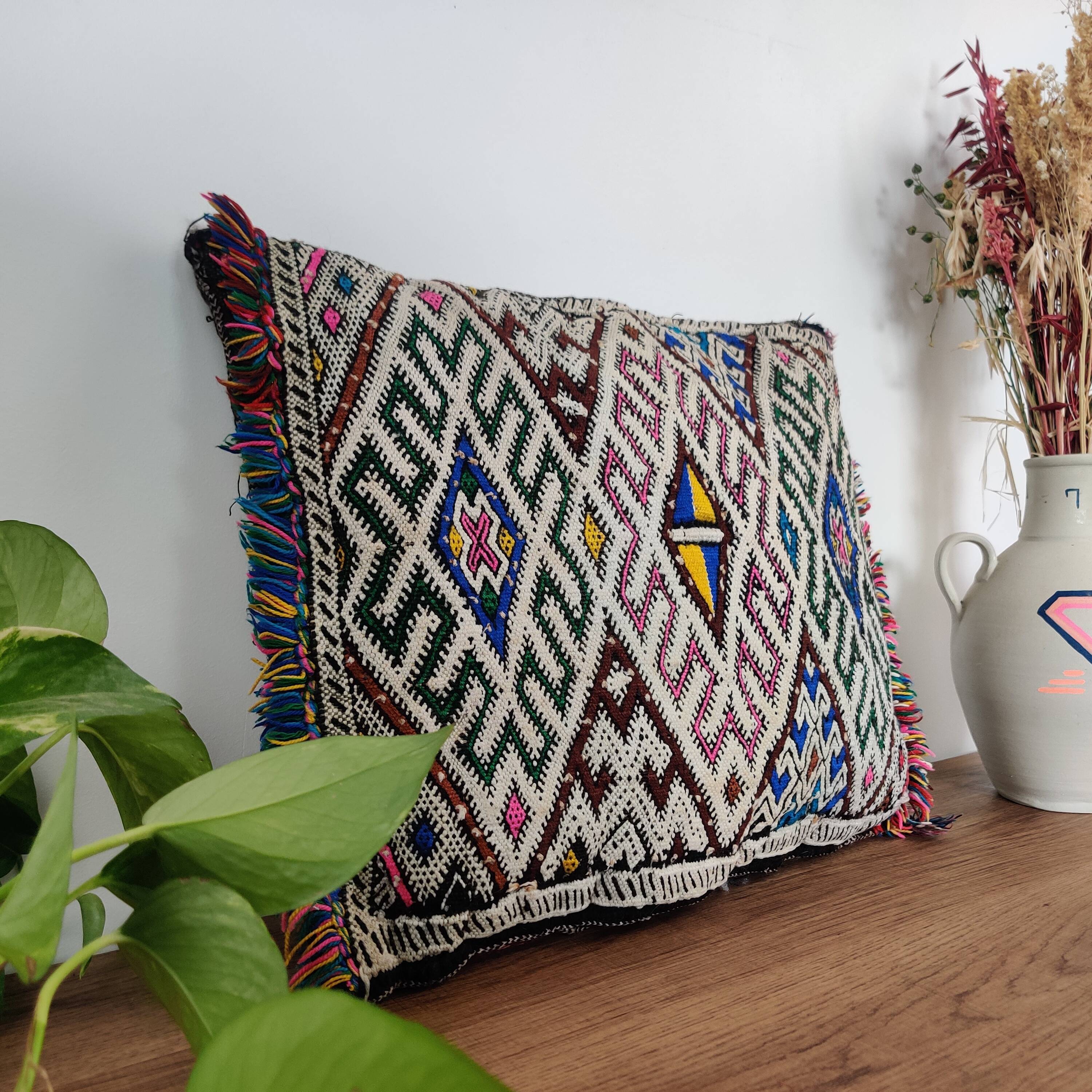 Ethnic vintage Moroccan Kilim cushion
