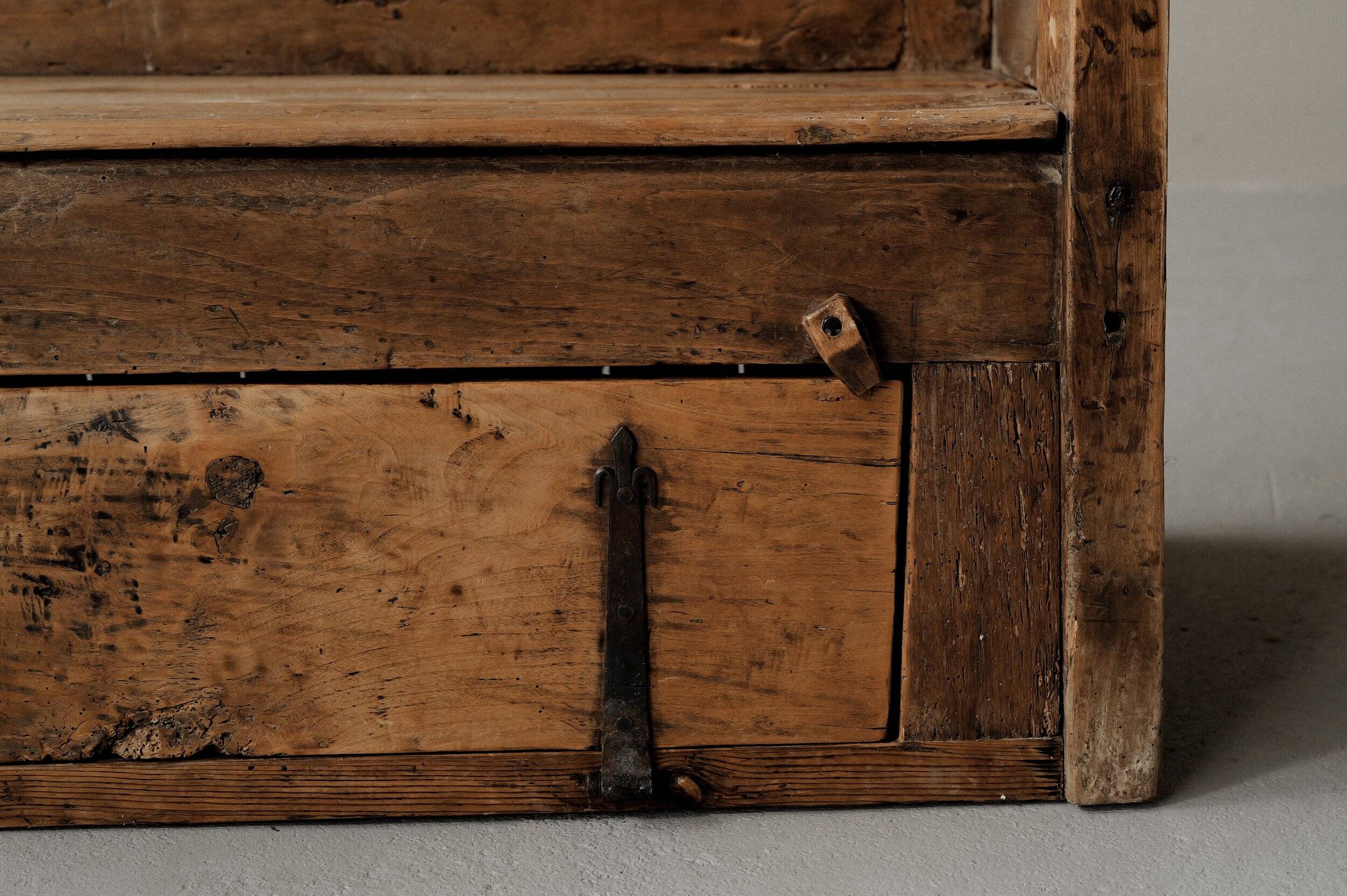 Folk art chest bench, Catalonia, 1800