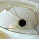 2 bedside lamps made of white ceramic with floral motifs and fabric lampshades, vintage from the 70s