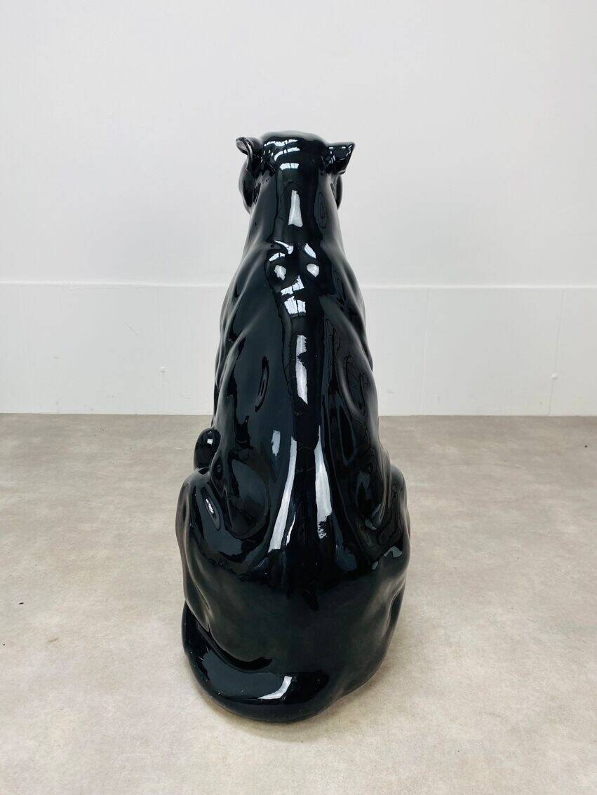 Black panther in ceramic floor 76 cm