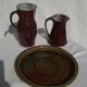 Set plate and pitchers in sandstone enamelled Boult