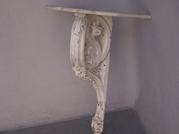 Console bois laqué art nouveau marbre