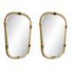 Pair of Gold Leaf Murano Glass Wall Mirrors, Italian "Torciglione" Design