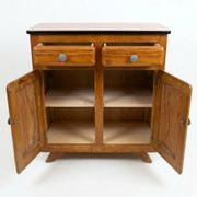 Vintage Mado commode in terracotta and light oak, 1960s.