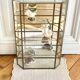 Wall showcase XXL brass glass and mirror 1960
