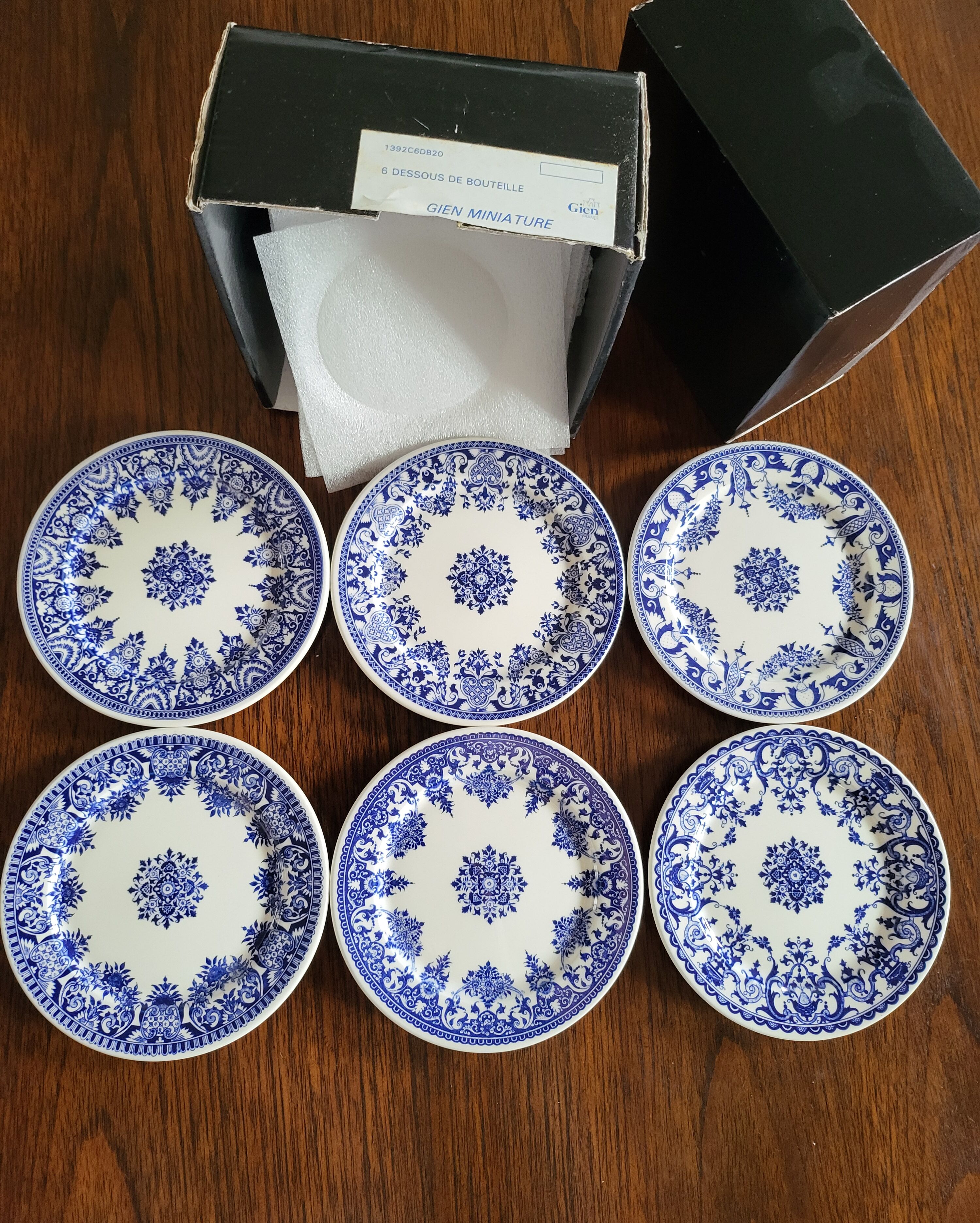 6 porcelain coasters from gien