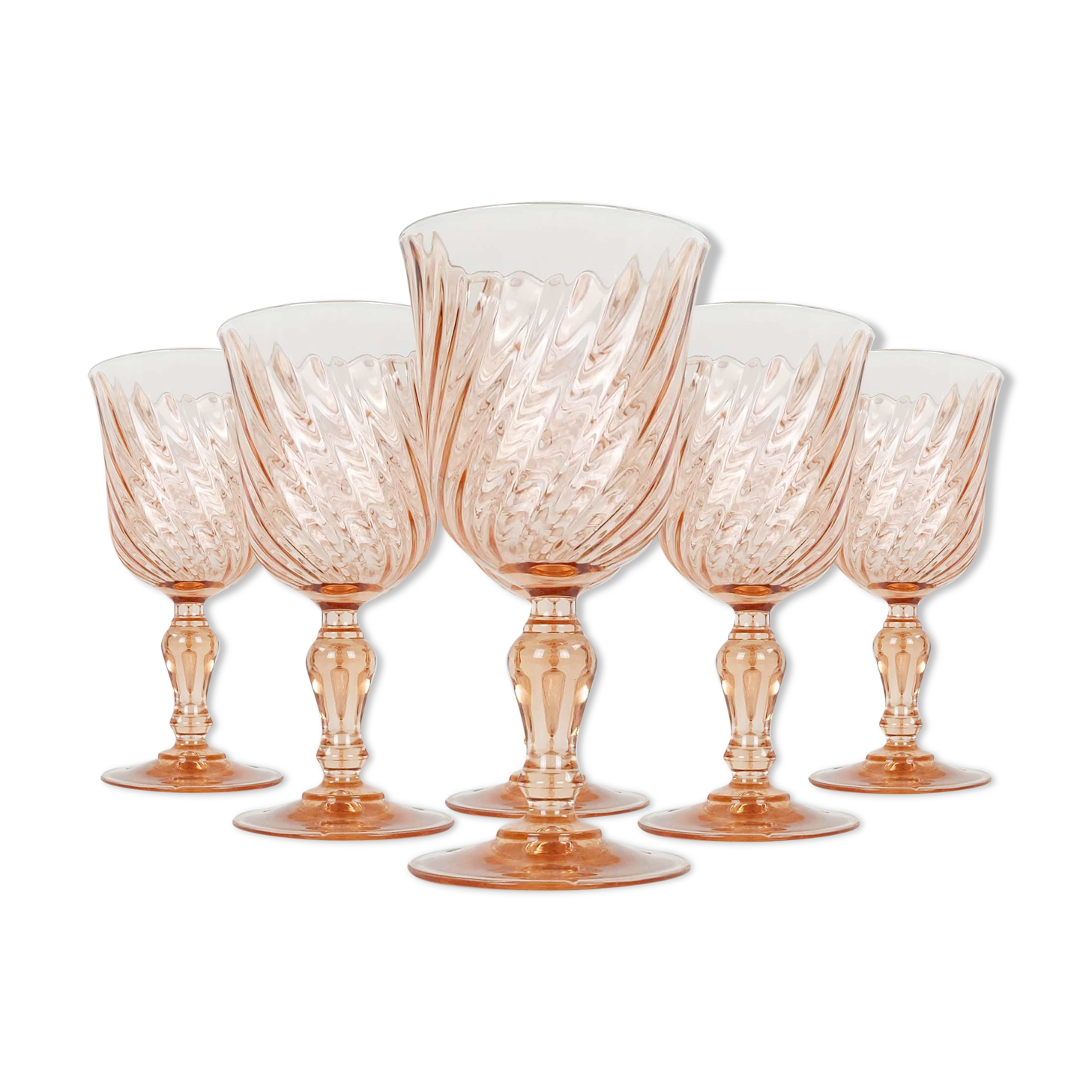 6 glasses a rose wine