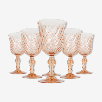 Set de 6 verres a vin rose