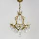 Bronze cage chandelier and glass tassels, with 4 lights. Chandelier tassels. 60s
