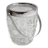 Checkerboard glass ice bucket
