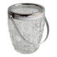 Checkerboard glass ice bucket