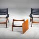 Mid-century modern Danish armchairs and coffee table by Kristian Vedel for Sören Willadsen, 1960s, set of 3