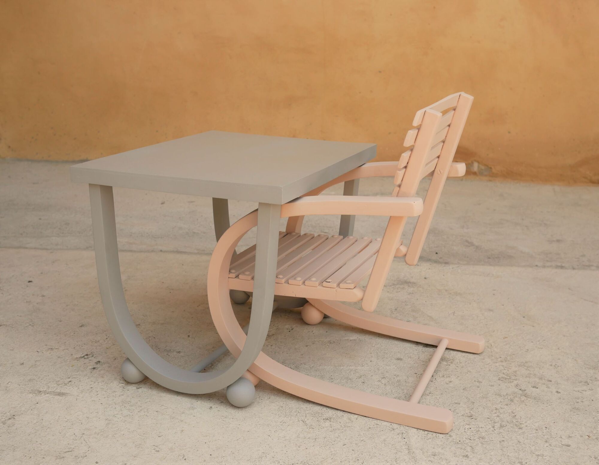 Vintage children's desk and chair for S.I.M.B.A.G. editions