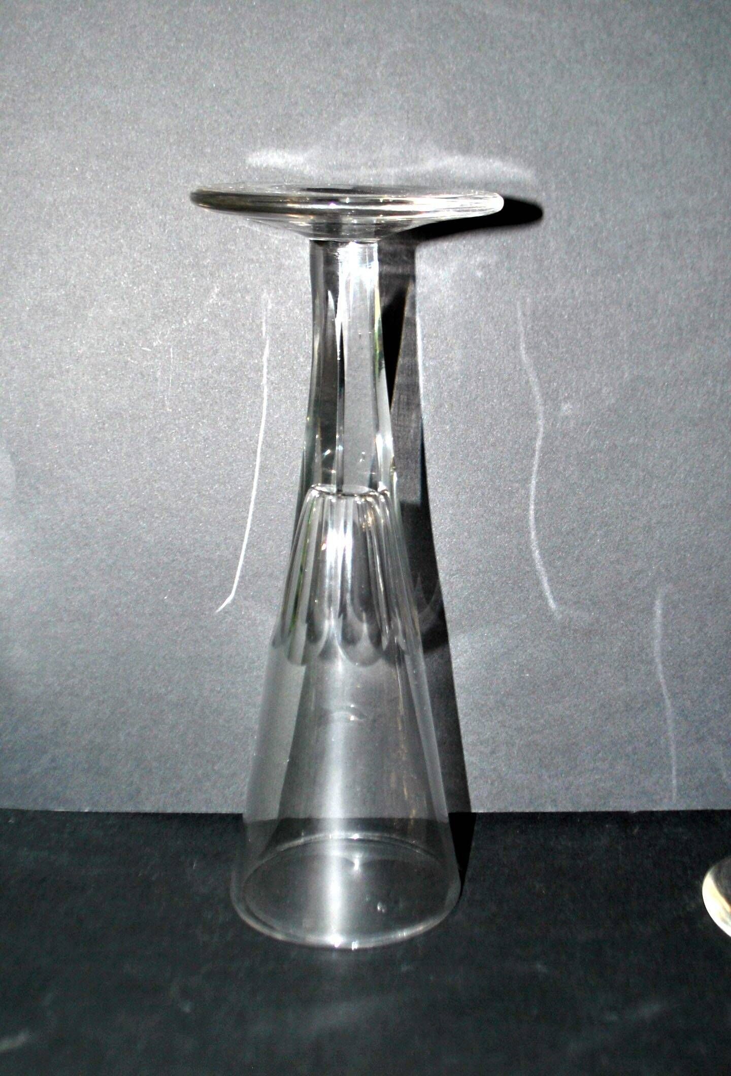Portieux? Set of 10 cut glass champagne flutes from 1900 bistro.