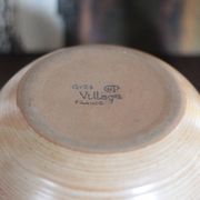 Service stoneware Village France salad bowl and its 8 cups, sangria service or