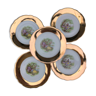 Set of 5 small dessert plates